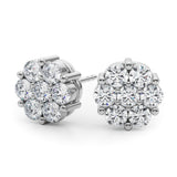Lab-Grown Diamond Flower Cluster Earrings