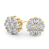 Lab-Grown Diamond Flower Cluster Earrings