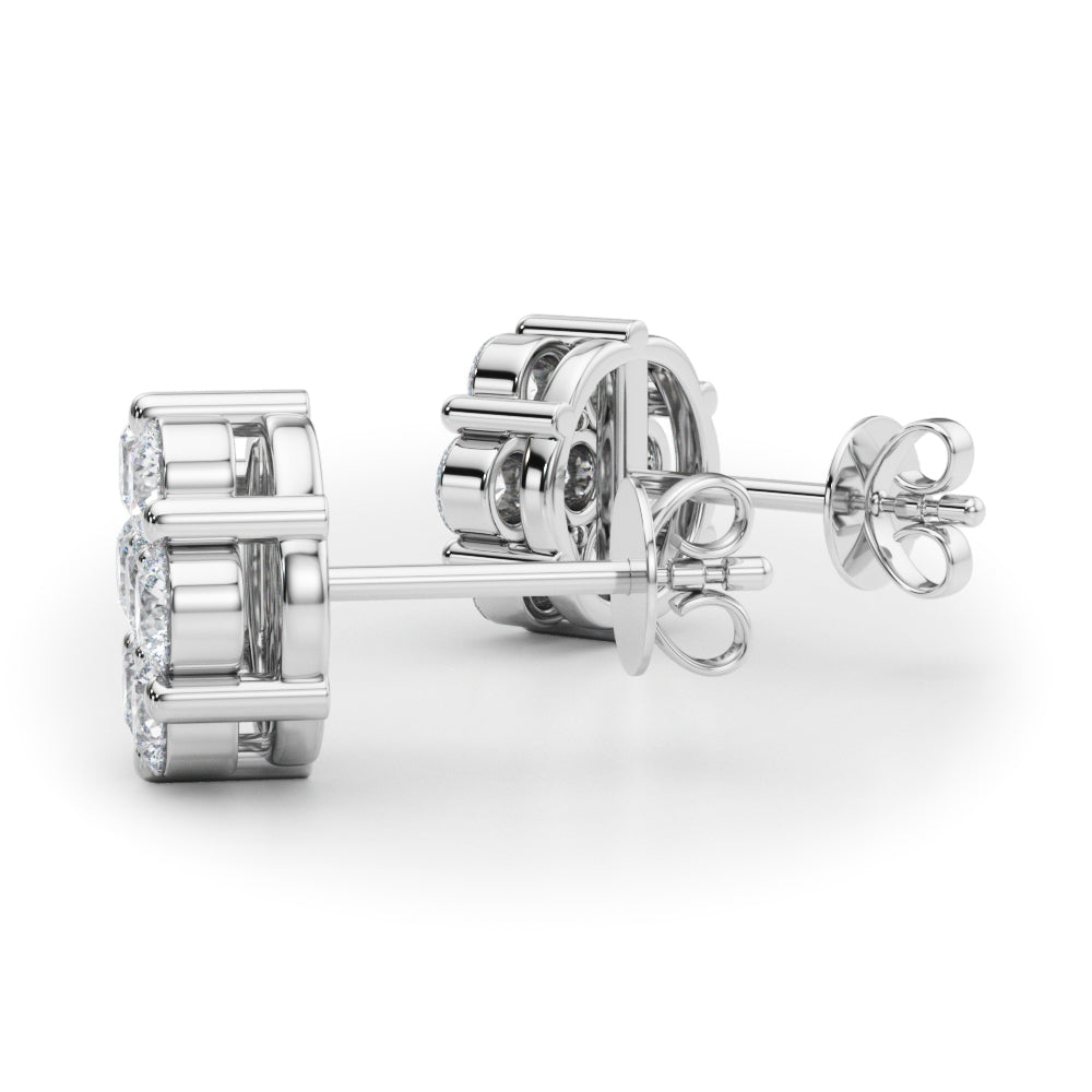Lab-Grown Diamond Flower Cluster Earrings