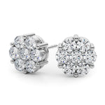 Lab-Grown Diamond Flower Cluster Earrings