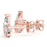 Lab-Grown Diamond Marquise Cluster Stud Earrings
