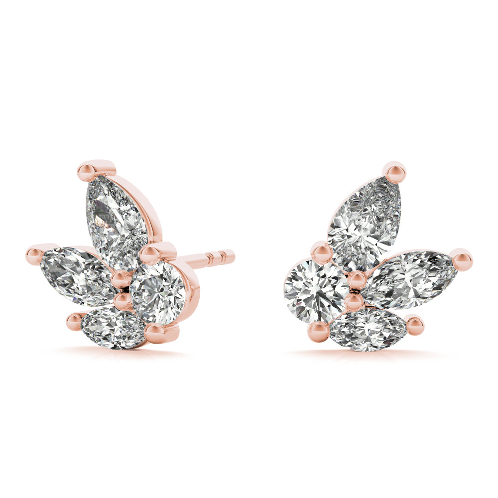 Lab-Grown Diamond Marquise Cluster Stud Earrings