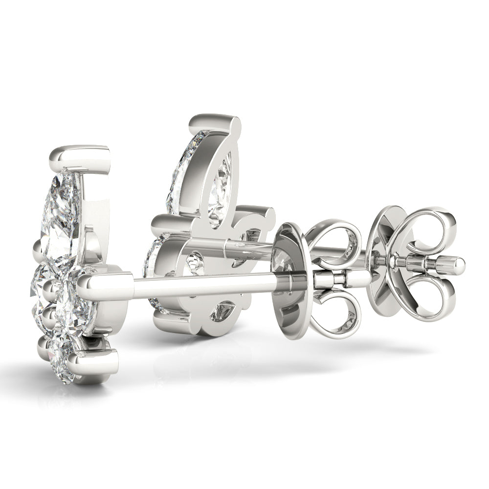 Lab-Grown Diamond Marquise Cluster Stud Earrings