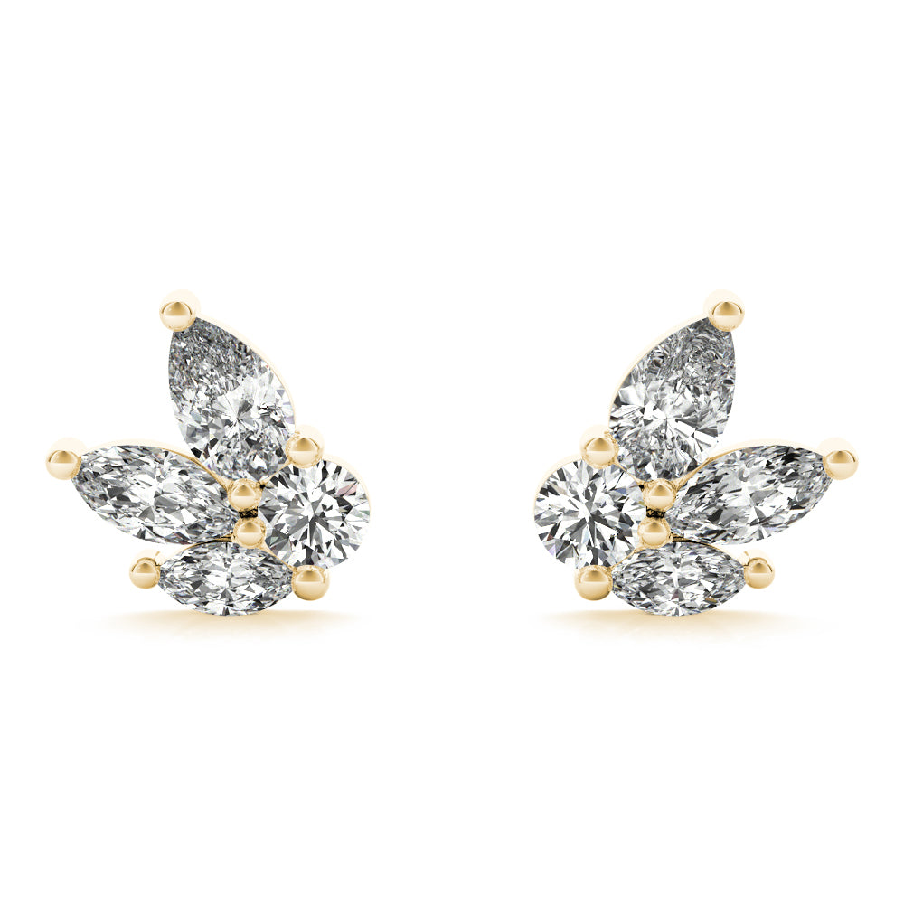 Lab-Grown Diamond Marquise Cluster Stud Earrings
