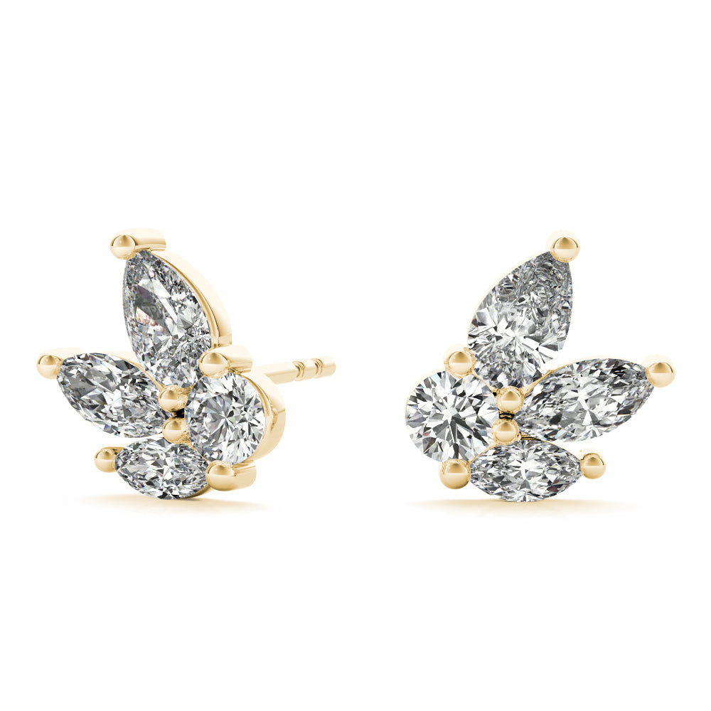 Lab-Grown Diamond Marquise Cluster Stud Earrings