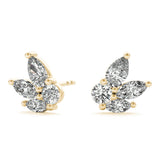 Lab-Grown Diamond Marquise Cluster Stud Earrings
