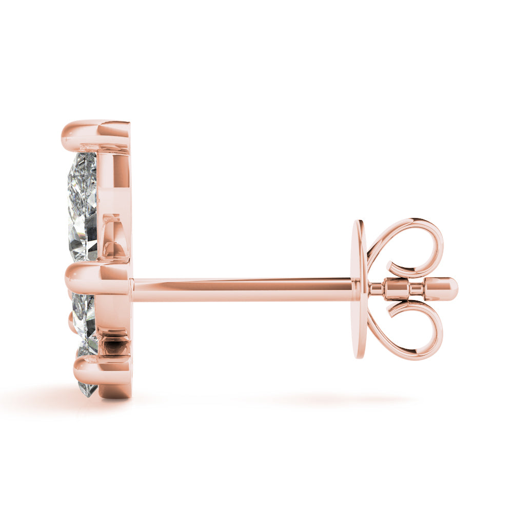 Lab-Grown Diamond Marquise Cluster Stud Earrings