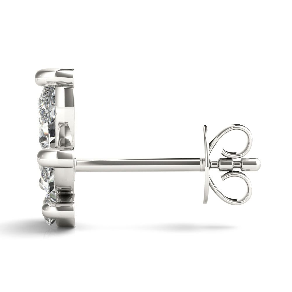 Lab-Grown Diamond Marquise Cluster Stud Earrings