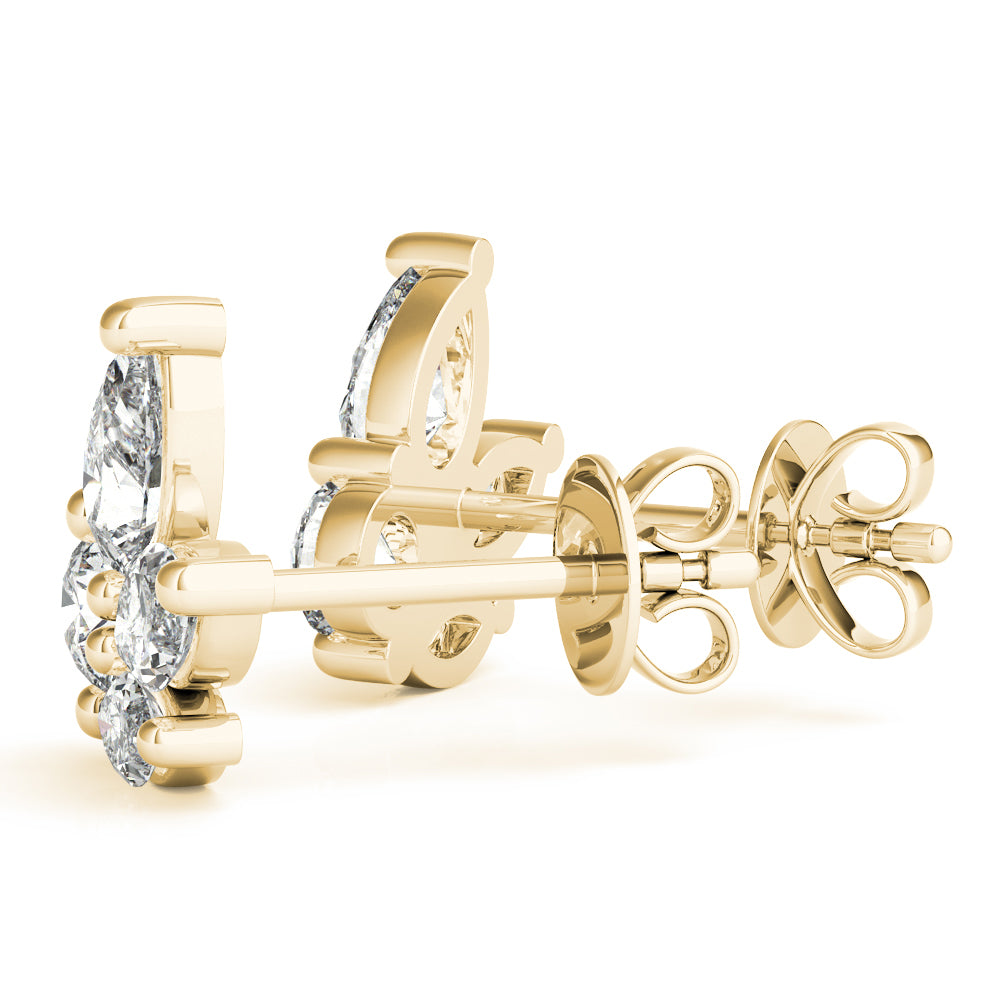 Lab-Grown Diamond Marquise Cluster Stud Earrings
