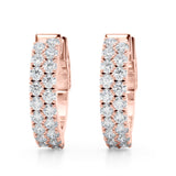 Lab Grown Double Row Hoop Earrings