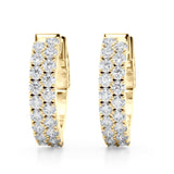 Lab Grown Double Row Hoop Earrings