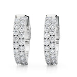 Lab Grown Double Row Hoop Earrings