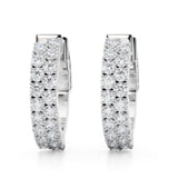 Lab Grown Double Row Hoop Earrings