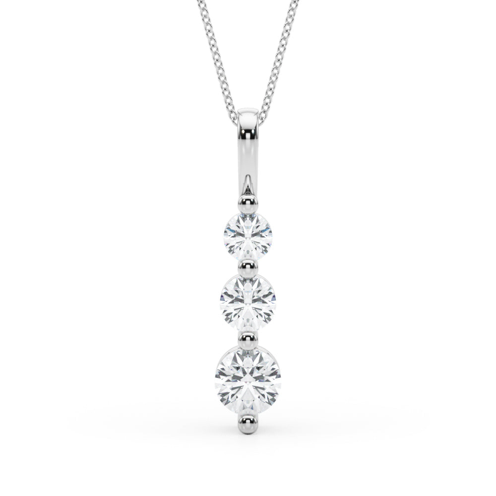 Lab-Grown Diamond 3-Stone Drop Pendant