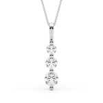 Lab-Grown Diamond 3-Stone Drop Pendant