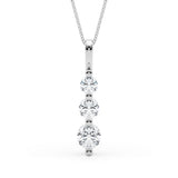 Lab-Grown Diamond 3-Stone Drop Pendant
