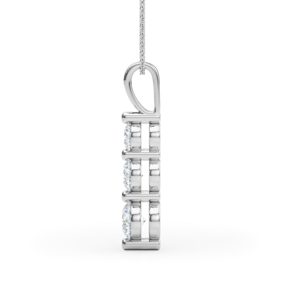 Lab-Grown Diamond 3-Stone Drop Pendant