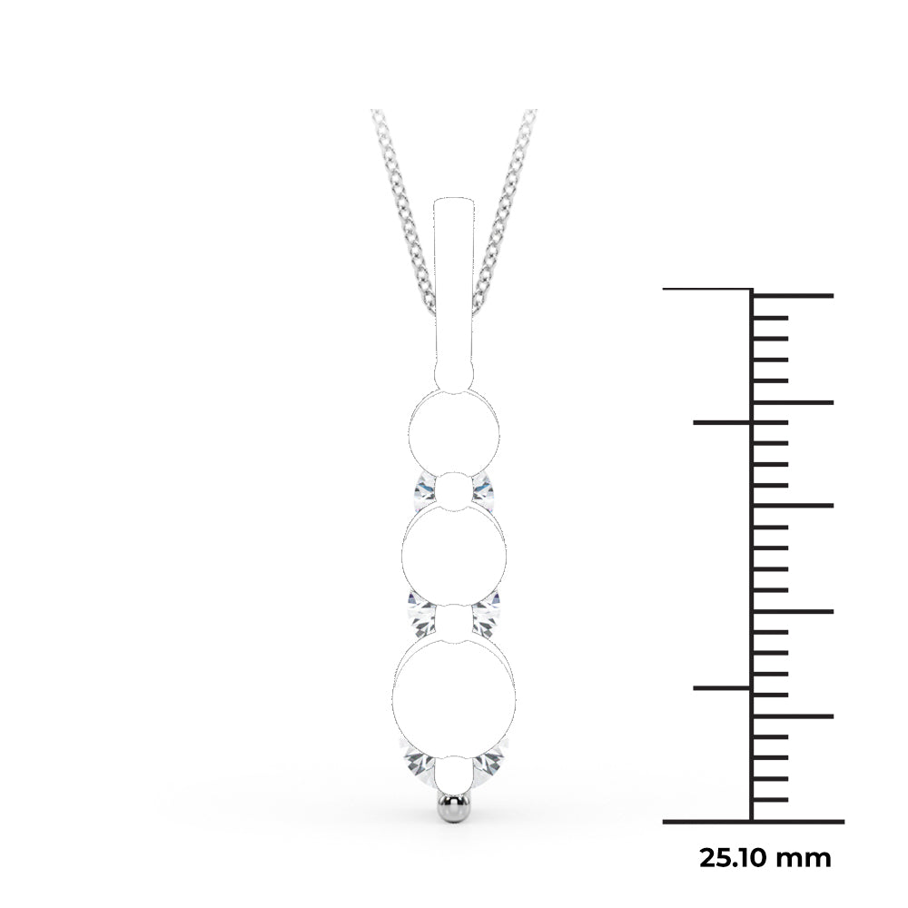 Lab-Grown Diamond 3-Stone Drop Pendant