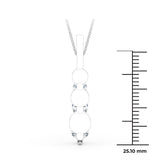 Lab-Grown Diamond 3-Stone Drop Pendant