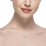 Lab-Grown Diamond 3-Stone Drop Pendant