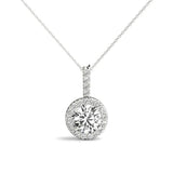 Lab Grown Solitaire Halo Pendant