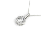 Lab Grown Solitaire Halo Pendant