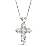 Lab Grown Accented Cross Pendant