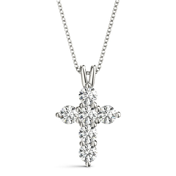 Lab Grown Accented Cross Pendant