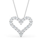 Lab Grown Shared Prong Heart Shape Pendant Necklace