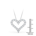 Lab Grown Shared Prong Heart Shape Pendant Necklace