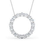 Lab Grown Shared Prong Circle Pendant Necklace