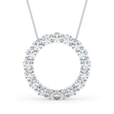 Lab Grown Shared Prong Circle Pendant Necklace