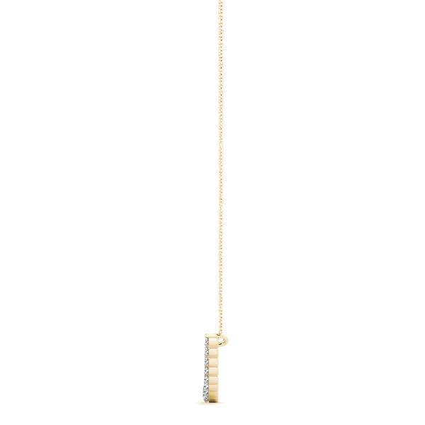 Lab-Grown Diamond Curved Bar Pendant