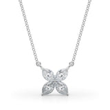 Lab Grown Marquise Flower Pendants