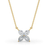 Lab Grown Marquise Flower Pendants