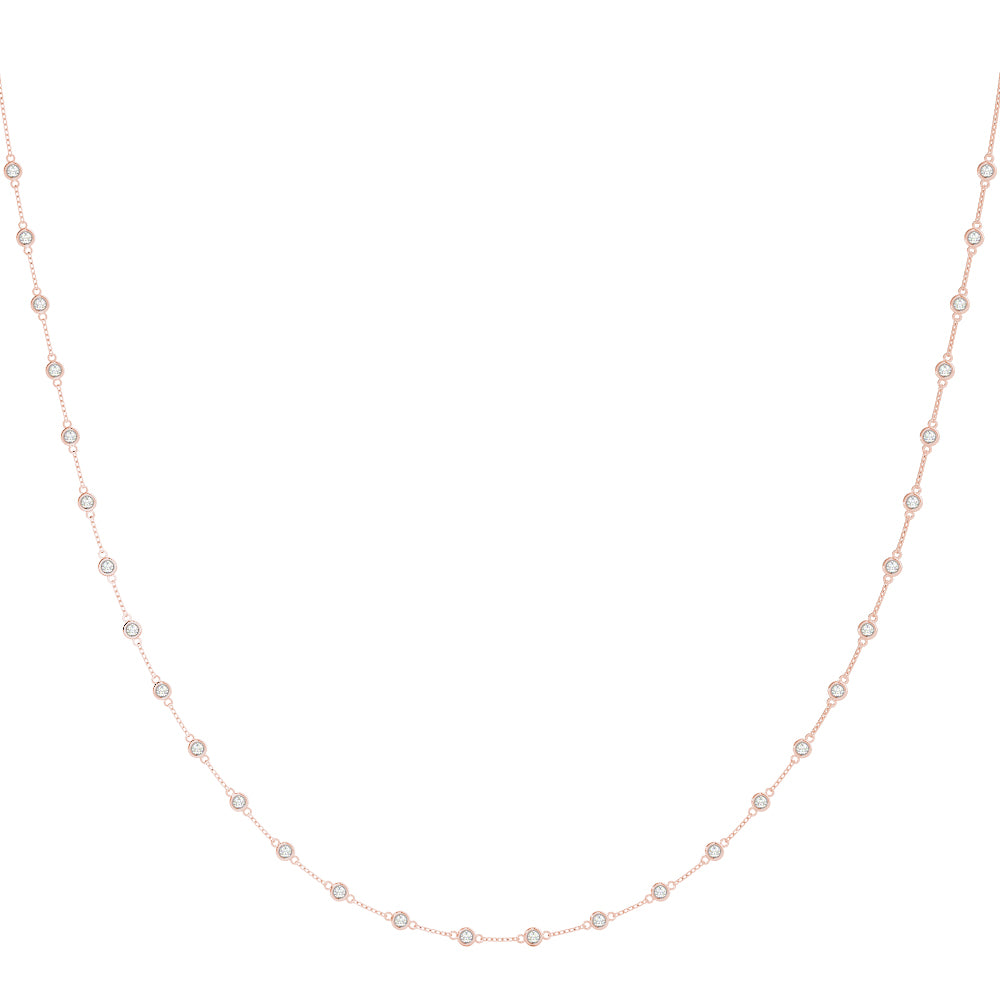 Lab-Grown Diamond Bezel Set Stationary Necklace