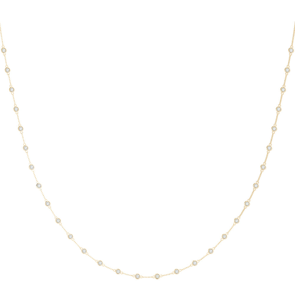 Lab-Grown Diamond Bezel Set Stationary Necklace