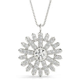 Lab Grown Starburst Bezel Set Pendant Necklace