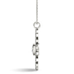 Lab Grown Starburst Bezel Set Pendant Necklace