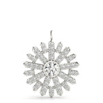 Lab Grown Starburst Bezel Set Pendant Necklace
