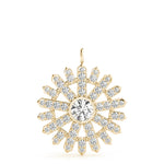 Lab Grown Starburst Bezel Set Pendant Necklace