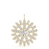 Lab Grown Starburst Bezel Set Pendant Necklace