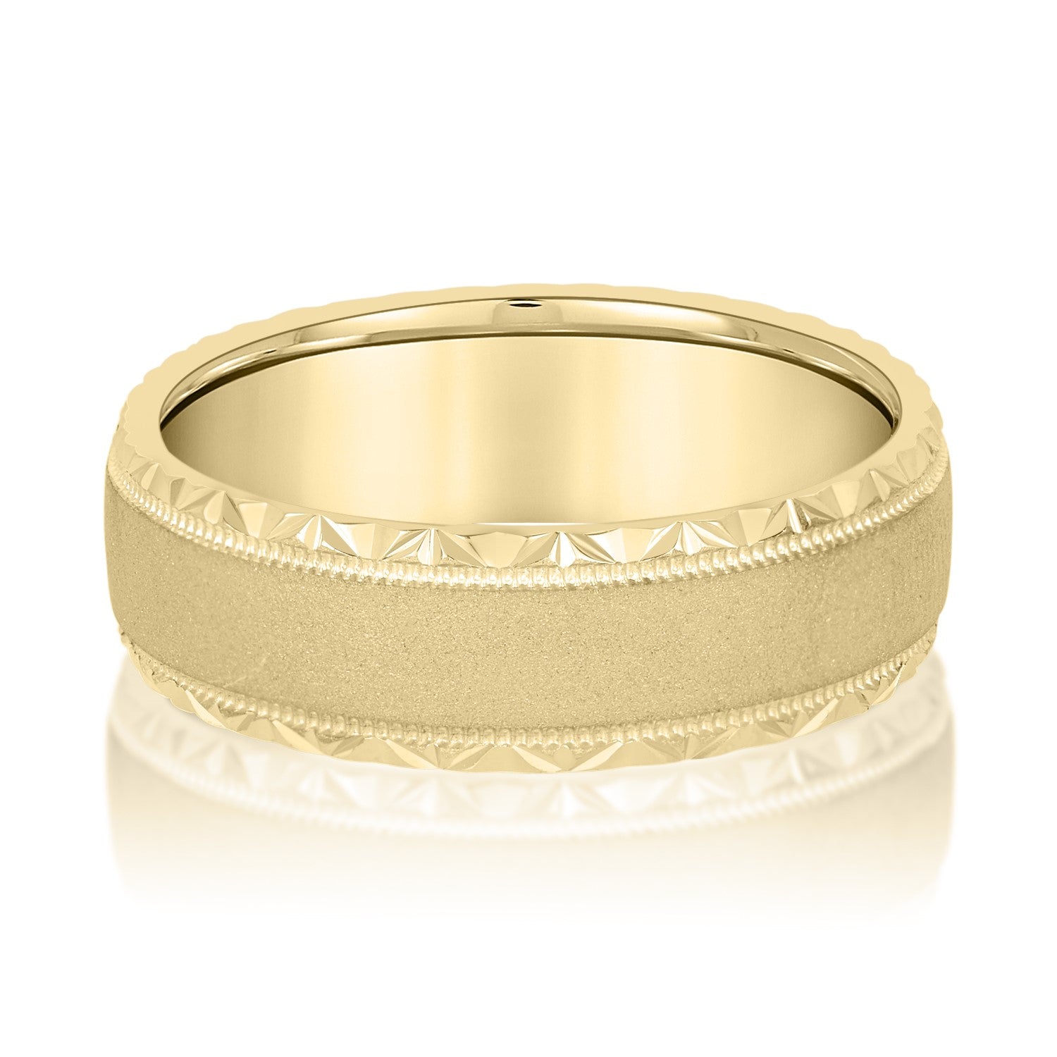 Natural Diamond 7Mm Standard Wt Mens Band