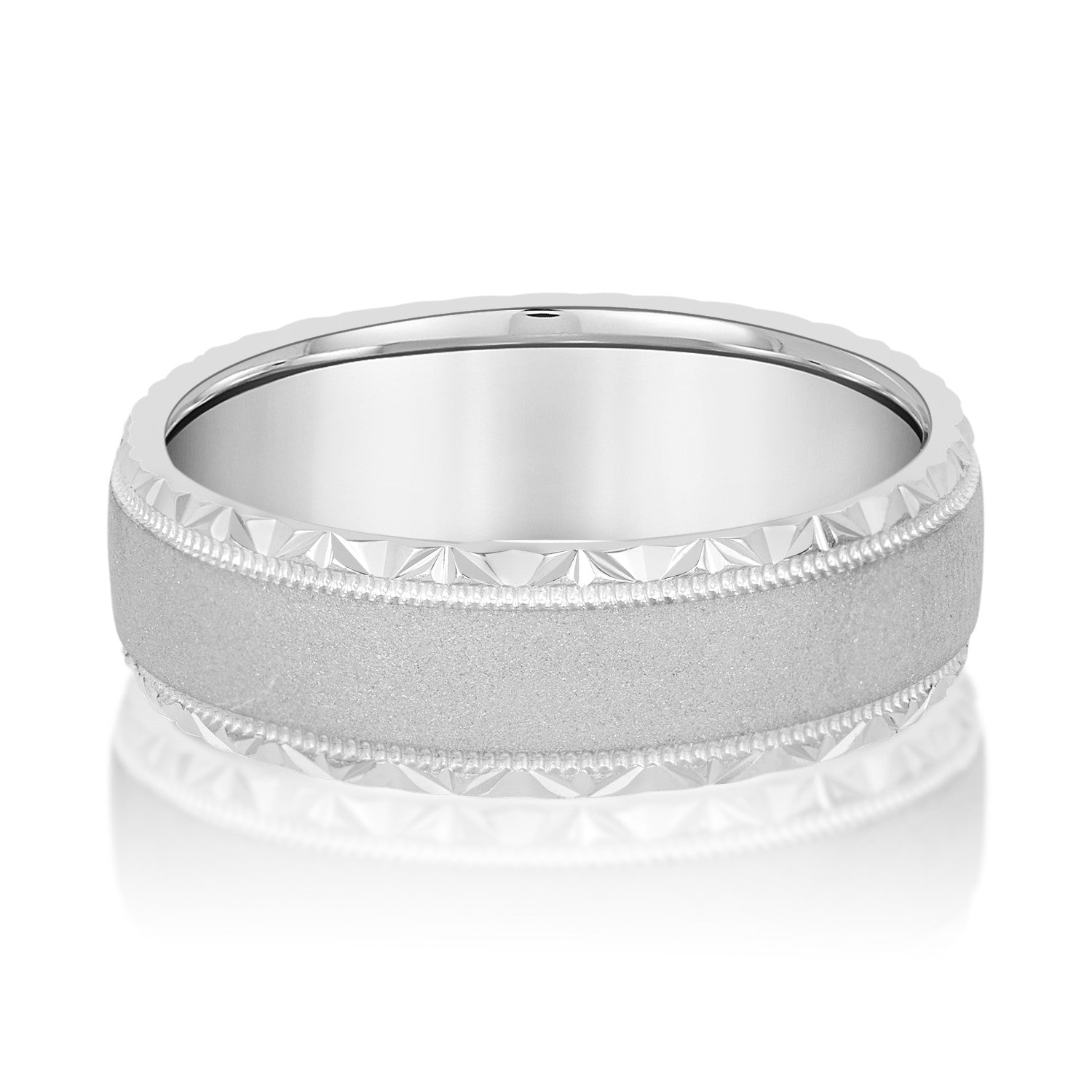 Natural Diamond 7Mm Standard Wt Mens Band
