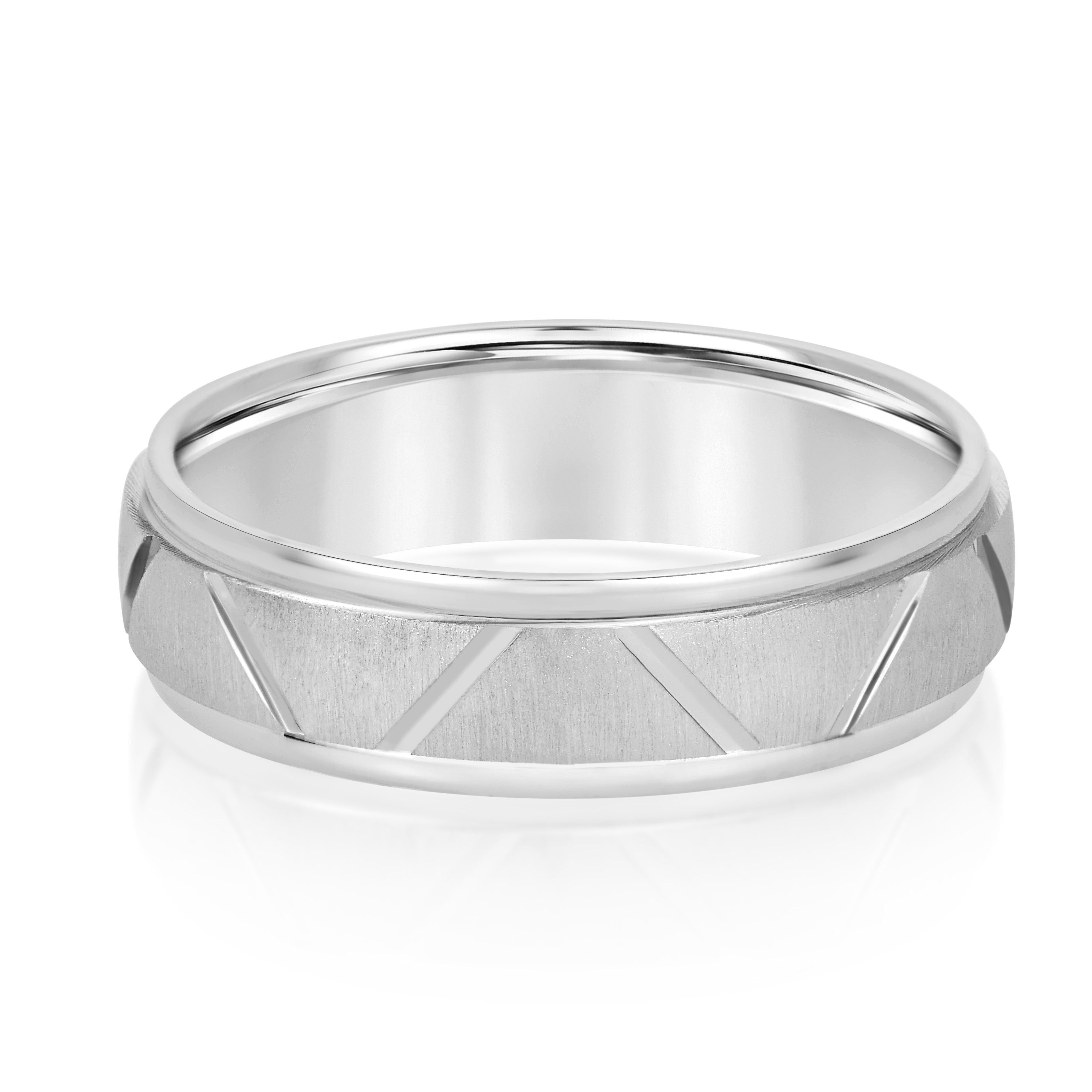 Natural Diamond 6Mm Standard Wt Mens Band