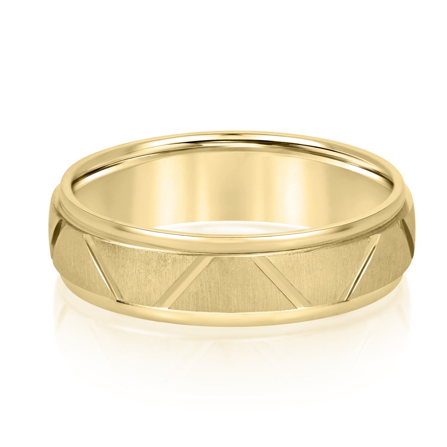 Natural Diamond 6Mm Standard Wt Mens Band