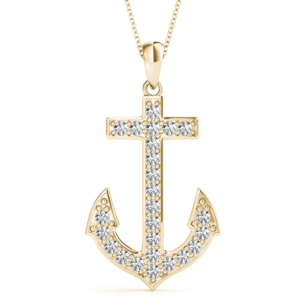 Natural Diamond ANCHOR PENDANT