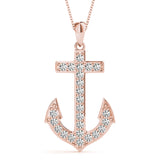 Natural Diamond ANCHOR PENDANT