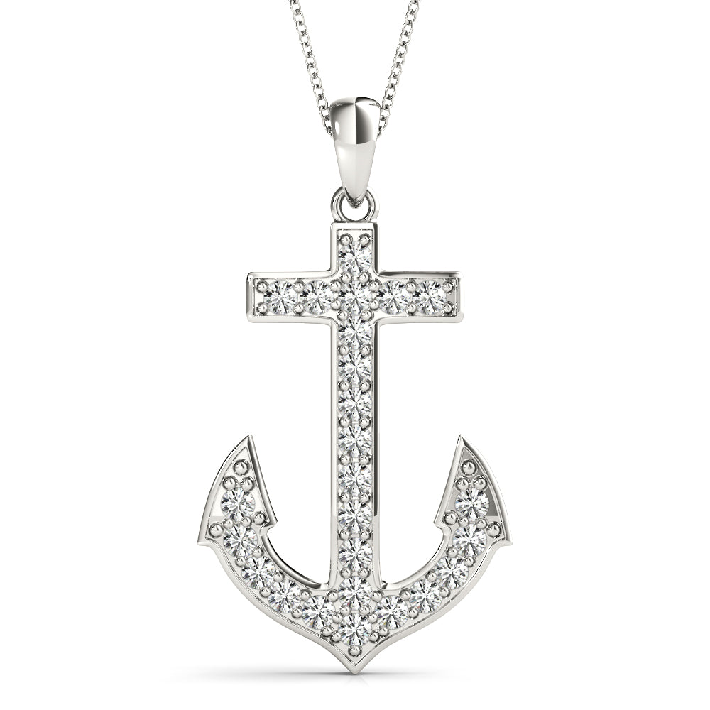 Natural Diamond ANCHOR PENDANT
