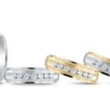 Natural Diamond 6Mm Heavy Wt Mens Band W/Dia